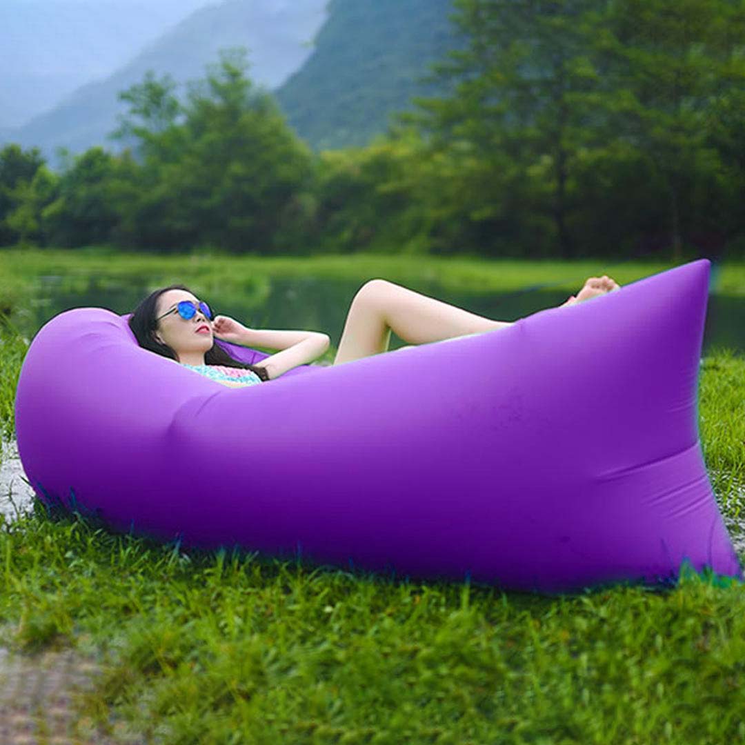 Fast Inflatable Sleeping Bag Lazy Air Sofa Purple