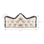 SOGA 2x 120cm Crown Pillow Tufted Cream Headboard Cushion for Bed