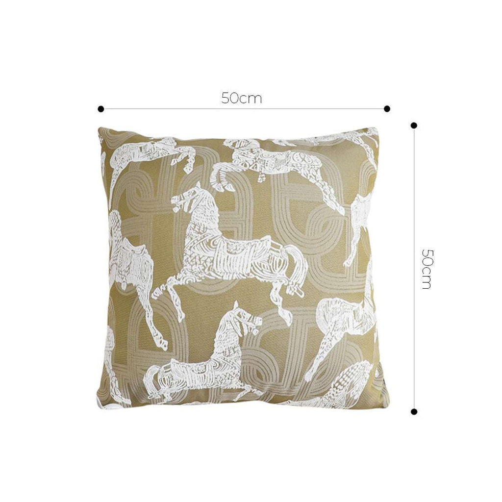 SOGA 2X 50cm Vintage Olive Green White Horse Pattern Throw Pillow $ 142