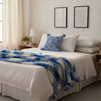 SOGA Home & Living Bundle – Deep Sea Blue Gradient Pillow & Matching Gradient Throw Blanket