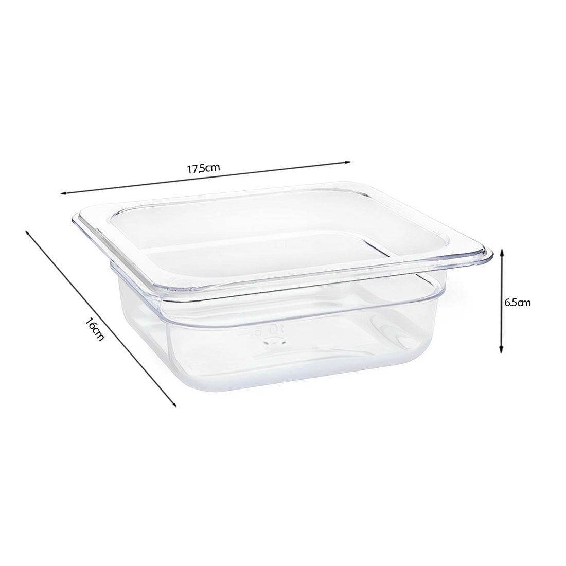 SOGA 65mm Clear Gastronorm GN Pan 1/6 Food Tray Storage Bundle of 2