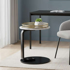 SOGA Home & Living Bundle – White Marble Mini Side Table & Gold Round Mirror Tray Organizer $ 0