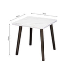 SOGA 40cm White Ceramic Table Stone Pattern Compact Modern Design with Black Legs