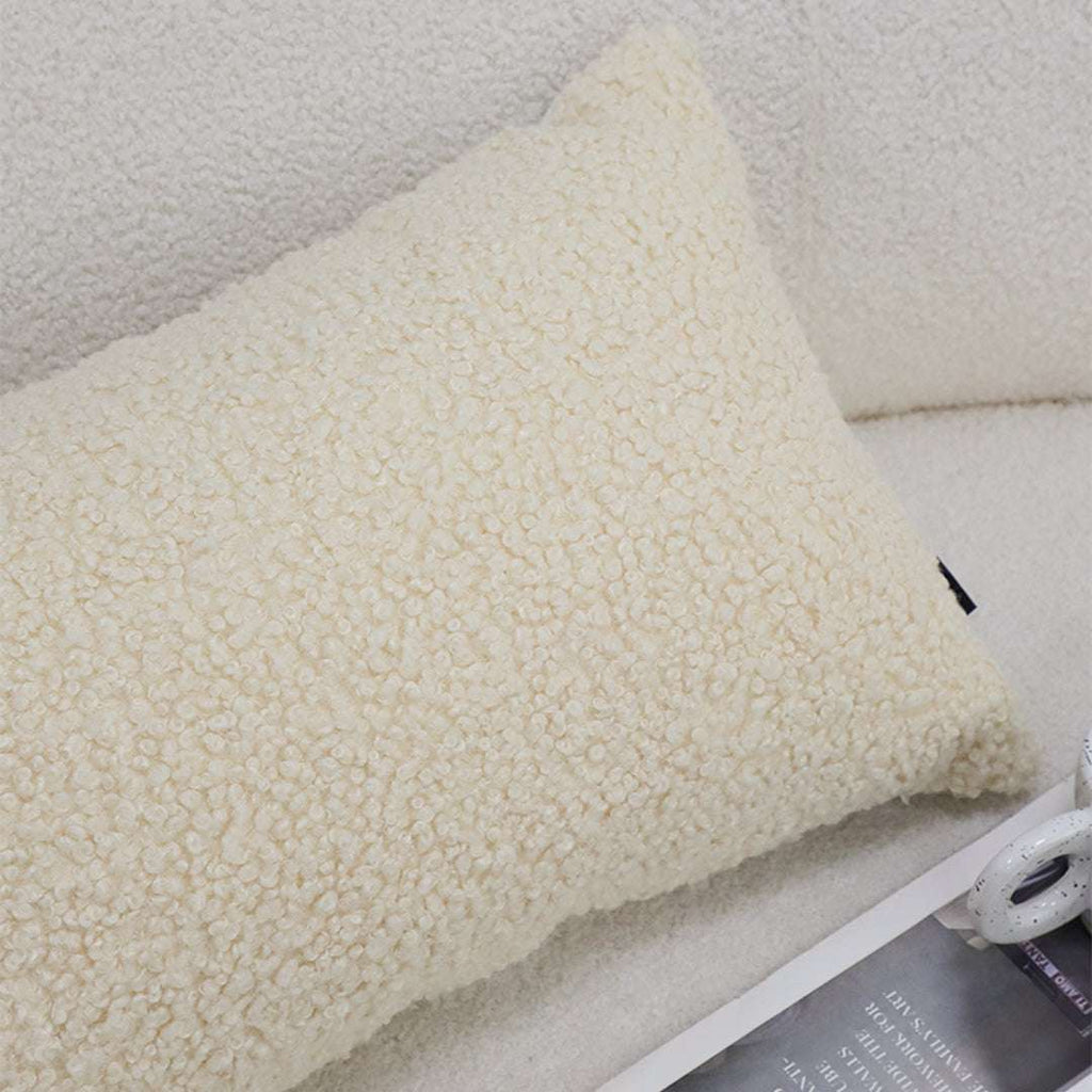 SOGA 30cm Cream Boucle Textured Fluffy Decorative Throw Pillow $ 61