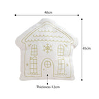 SOGA 2X 45cm Festive White Christmas House Shaped Holiday Throw Pillow