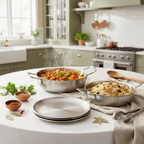 SOGA Kitchenware Bundle – Silver Dry Pots & Grilling Plate for Durable Kitchen Essentials