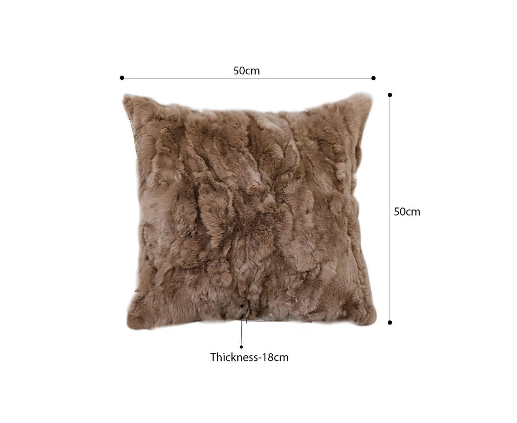 SOGA 50cm Luxurious Taupe Faux Fur Plush Textured Throw Pillow