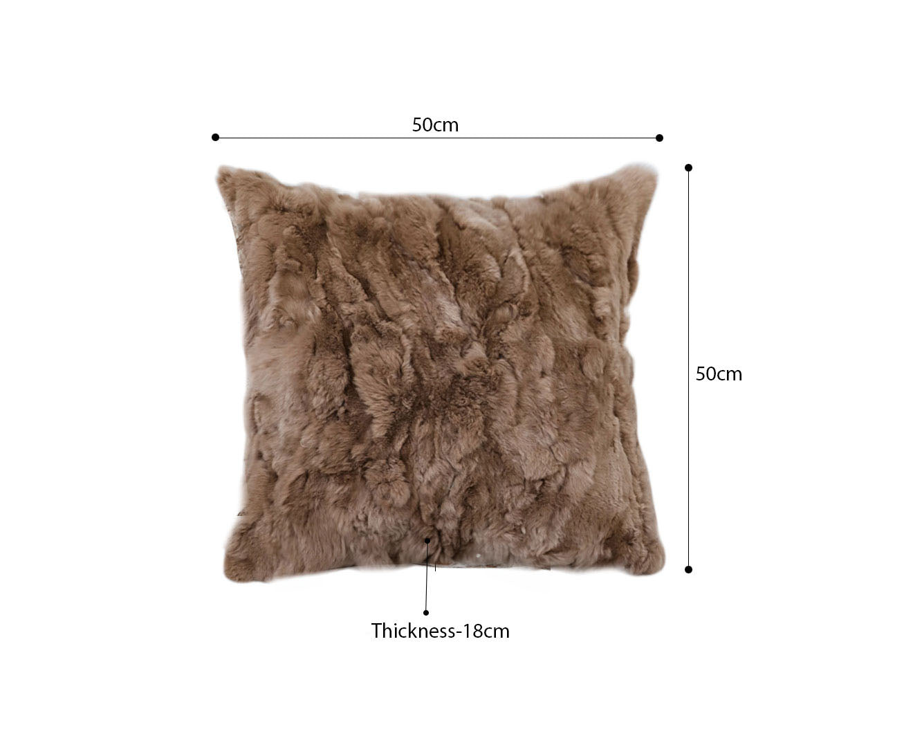SOGA 50cm Luxurious Taupe Faux Fur Plush Textured Throw Pillow
