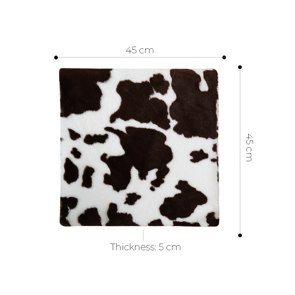 SOGA Coffee Cowhide Cushion – Soft Plush Backrest for Home & Office