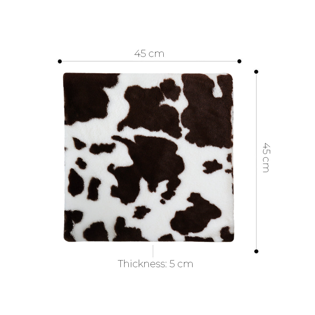 SOGA Coffee Cowhide Cushion – Soft Plush Backrest for Home & Office