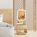 SOGA 26cm White Squared Smart LED Makeup Bedroom Table Vanity Mirror Tricolor Adjustable Light