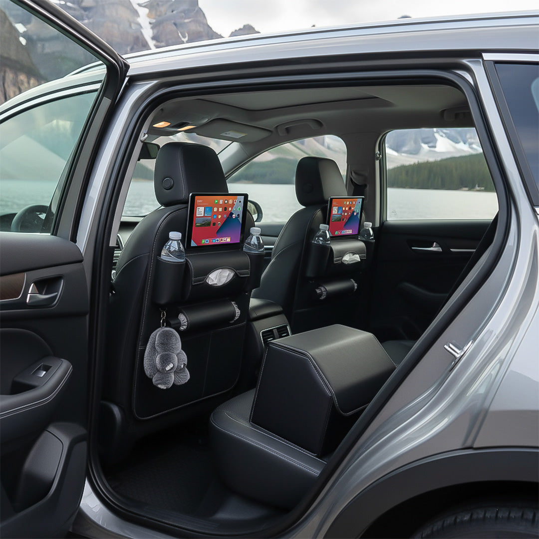 SOGA Car Bundle D – 2 Back Seat Storage Bag & Black Collapsible Trunk Cargo Organizer