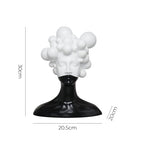 SOGA 30cm Bubble Head Sculpture – Black & White Resin Art for Decor