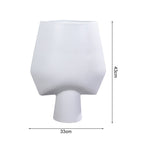 SOGA 2X 33x43cm White Large Ornament Bodhi House Ceramic Handcrafted Modern Abstract Square Vase Home Decor