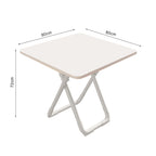 SOGA 2X 80cm White Square Table with White Legs Modern Minimalist Design for Home Decor