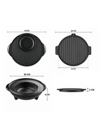 SOGA 2X 2 in 1 Electric Stone Coated Teppanyaki Grill Plate Steamboat Hotpot 3-5 Person