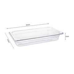 SOGA 65mm Clear Gastronorm GN Pan 1/3 Food Tray Storage Bundle of 6 with Lid