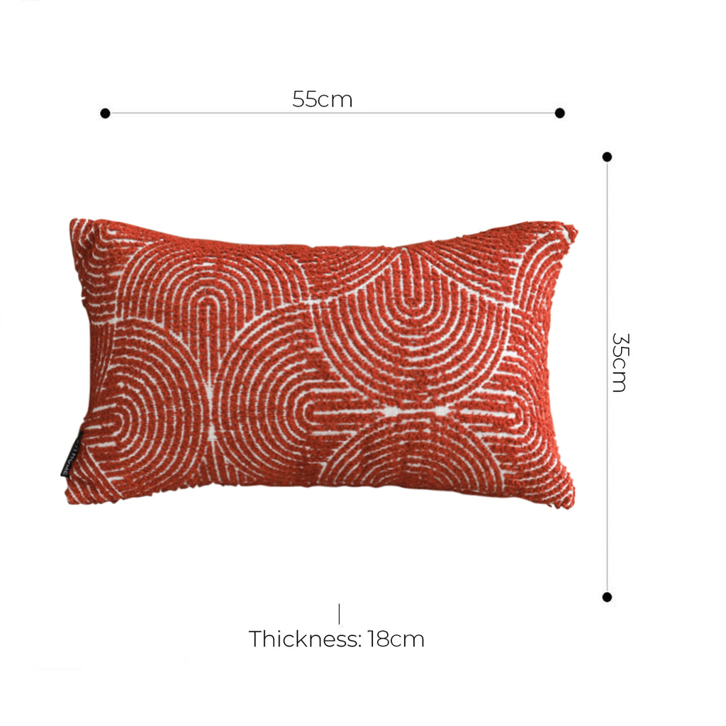 SOGA 35cm Throw Pillow Burgundy Cinnabar Perfect Burnt Indoor and Outdoor Corded for Home Decor