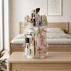SOGA 2X 360 Degree Rotating Makeup Organizer Cosmetics Holder Display Stand Skincare Home Decor