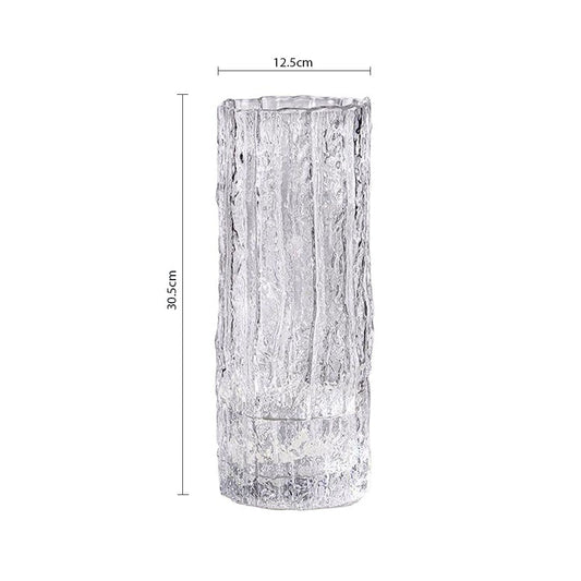 SOGA 30.5cm Handcrafted Clear Glass Vase Classic Design for Home Decor