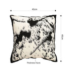 SOGA 45cm Light Vintage Leopard Print Black & White Ink Splatter Wide-Edge SquareThrow Pillow