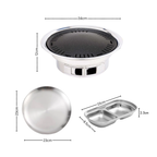 SOGA Kitchenware Bundle – Silver Grilling Plate, Divided Sauce Pan & Portable Charcoal BBQ Grill $ 142