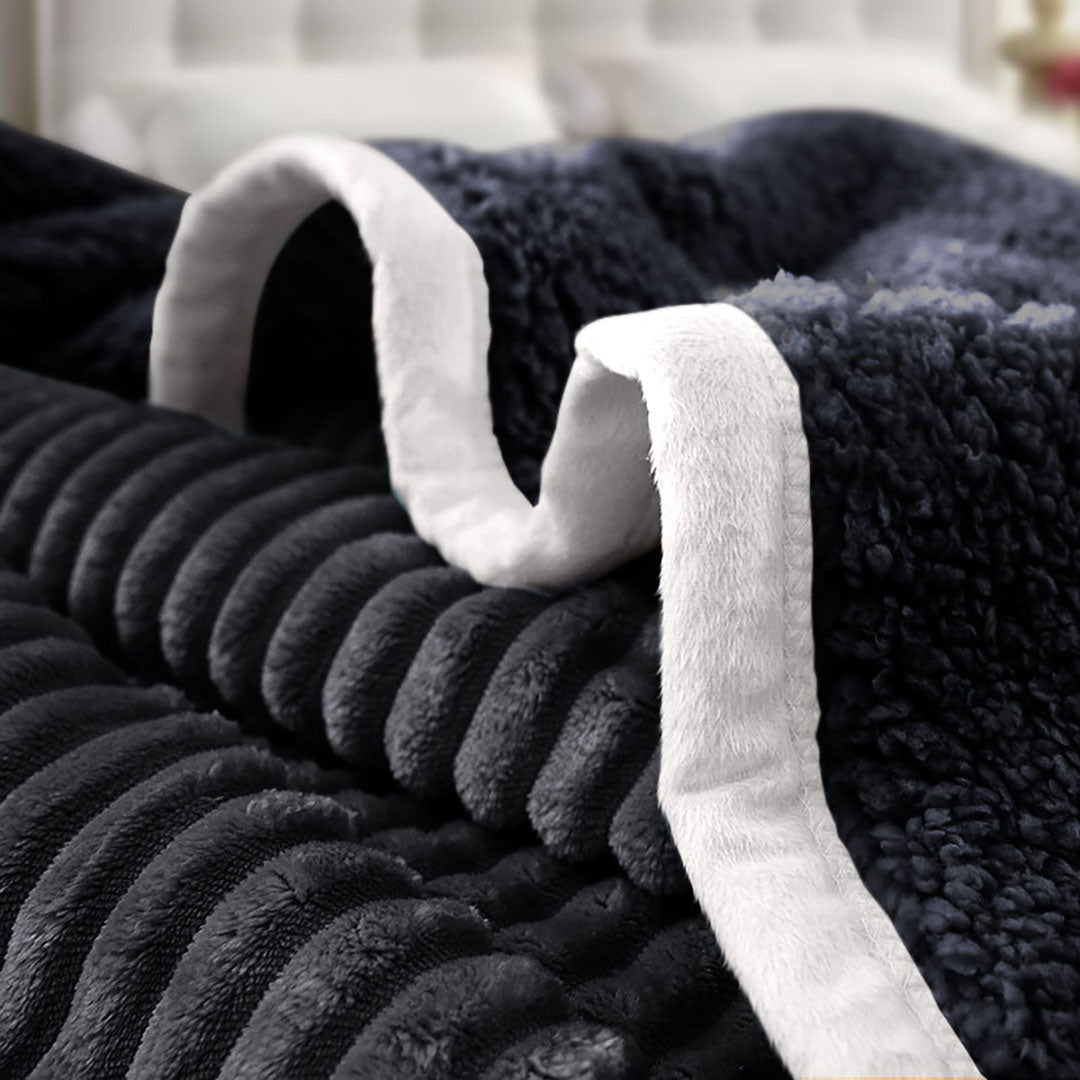 SOGA Throw Blanket Warm Cozy Double Sided Thick Flannel Coverlet Fleece Bed Sofa Comforter