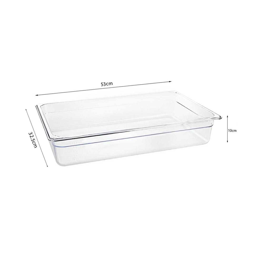 SOGA 100mm Clear Gastronorm GN Pan 1/1 Food Tray Storage with Lid