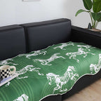 SOGA Two-Seater Green Horse Print 90x180cm Throw Blanket Sofa Cover $ 111