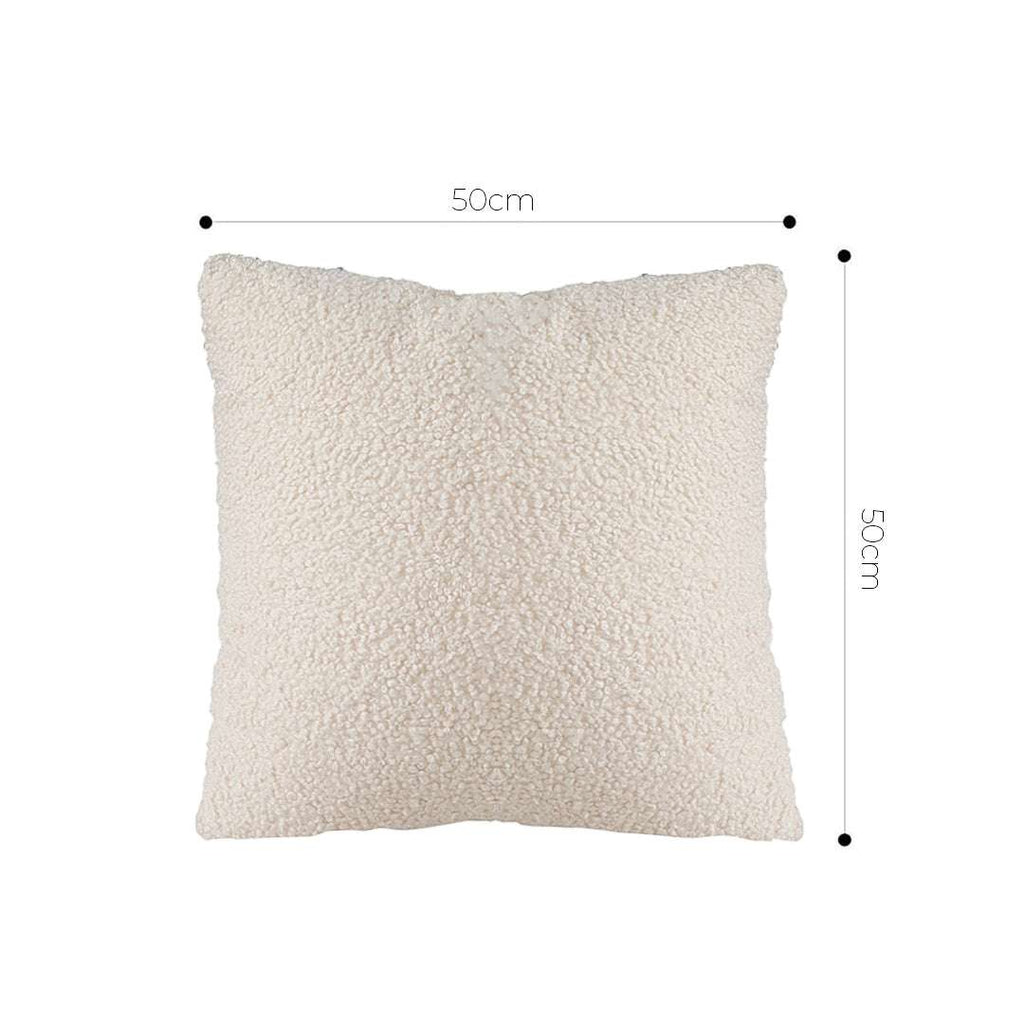 SOGA 2X Boucle Textured Cushion 50cm Cream White Soft Cozy Decorative Throw Pillow $ 119