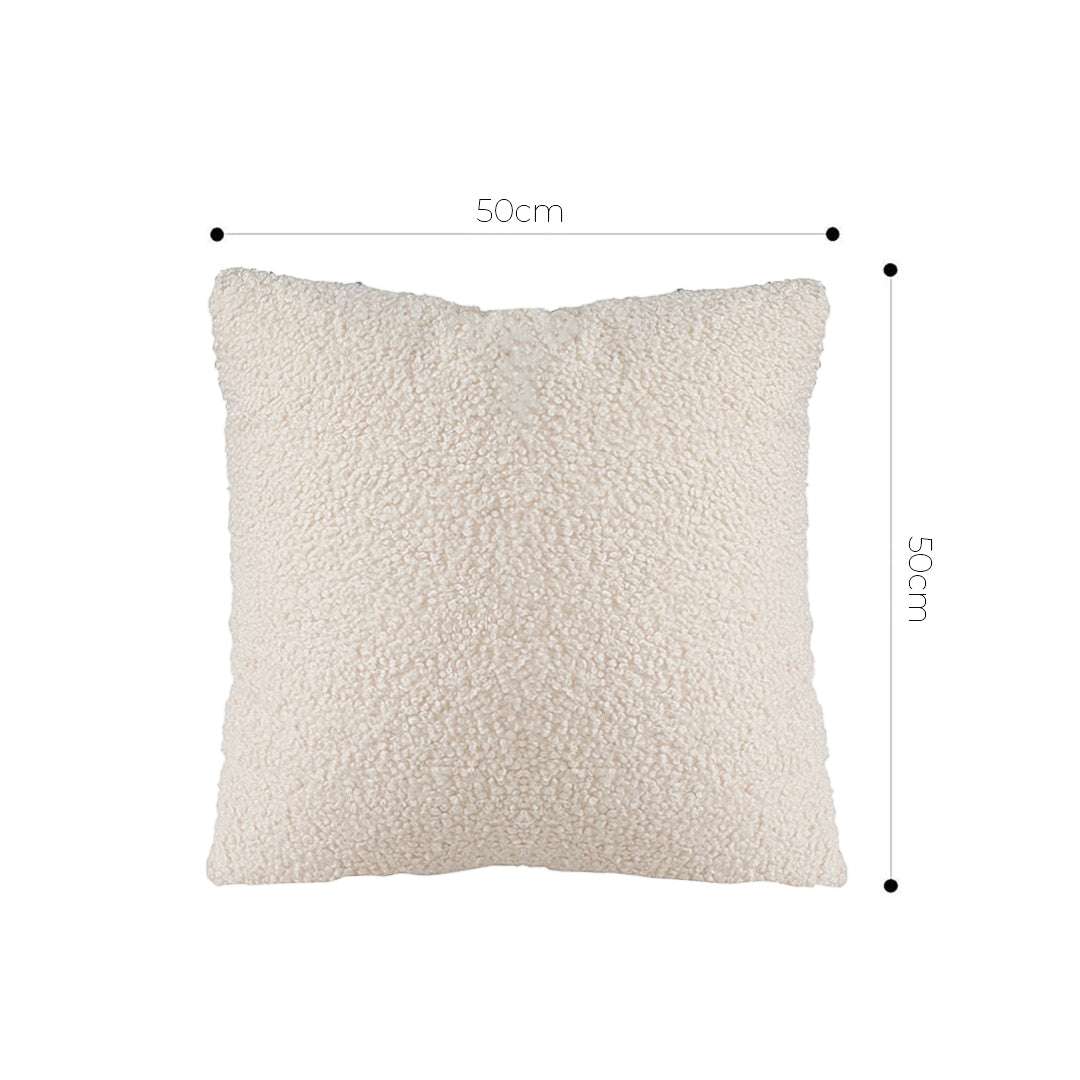 SOGA 2X Boucle Textured Cushion 50cm Cream White Soft Cozy Decorative Throw Pillow $ 119