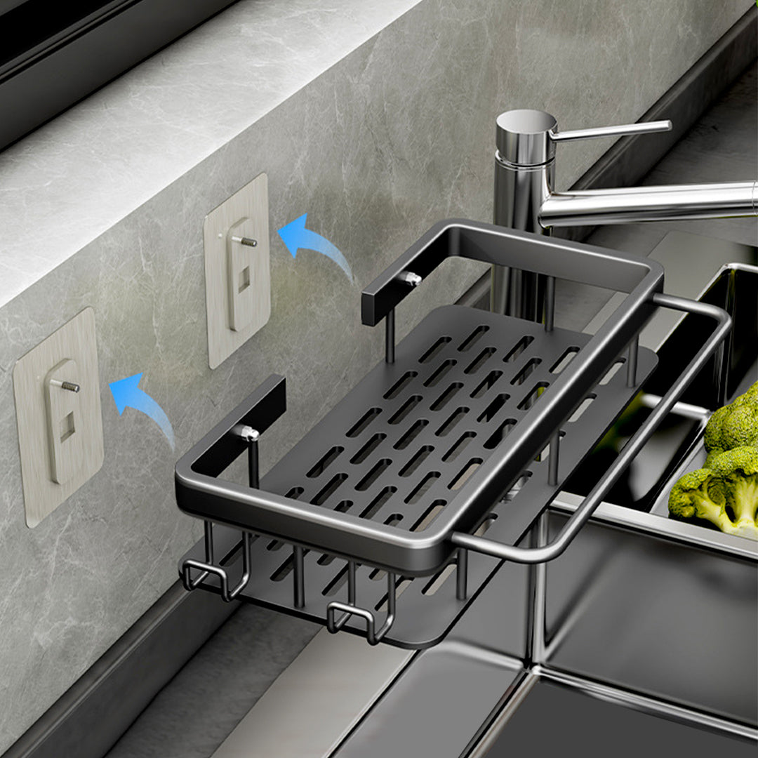 SOGA 34cm Kitchen Sink Storage Organiser Space Saving Adhesive Shelf Rack
