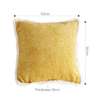 SOGA 2X 50cm Throw Pillow Turmeric Yellow Aesthetic Chenille Texture for Home Decor