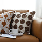 SOGA 2X 45cm Brown Leather Square Pillow with 3D Circle Pattern Decorative Cushion for Living Room