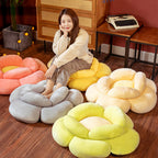 SOGA 2X Red Double Flower Shape Cushion Soft Bedside Floor Plush Pillow Home Decor