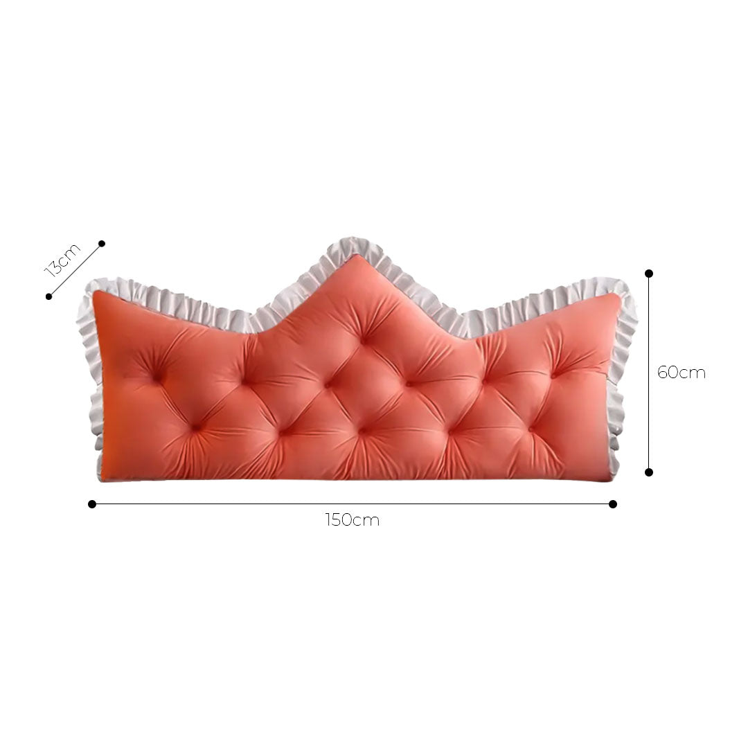 SOGA 2x150cm Crown Pillows Tufted Pink Headboard Cushion Set