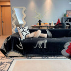 SOGA Three-seater Black Sofa Cover Leopard Print 180x340cm Polyester $ 124