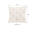SOGA 45cm Celestial Cream Textured Gold Star Pattern Throw Pillow