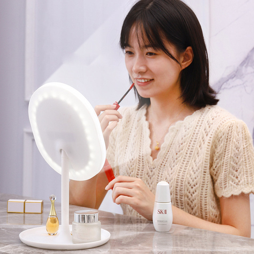 SOGA 2X 20cm White Rechargeable LED Light Makeup Mirror | Tabletop Vanity Home Decor