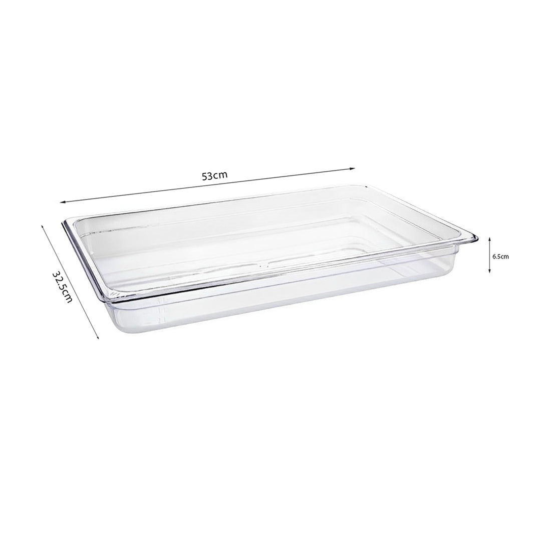 SOGA 65mm Clear Gastronorm GN Pan 1/1 Food Tray Storage Bundle of 2