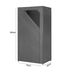SOGA 2X 75x45xcm Gray Clothes Organizer Rack with Zippered Dust Cover