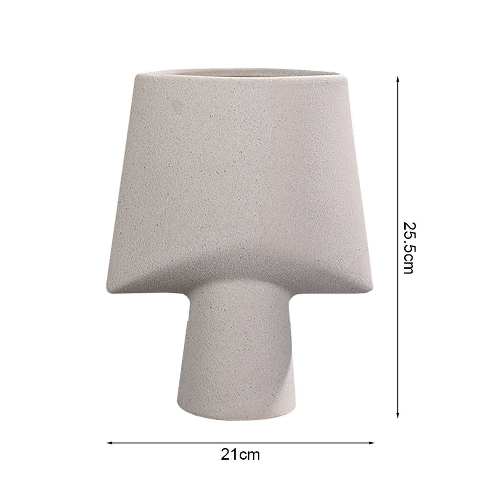 SOGA 2X 21x25.5cm Ornament Geometric Decor Ceramic Vase Flower Pots Decorative for Living Room Decoration