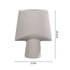 SOGA 2X 21x25.5cm Ornament Geometric Decor Ceramic Vase Flower Pots Decorative for Living Room Decoration