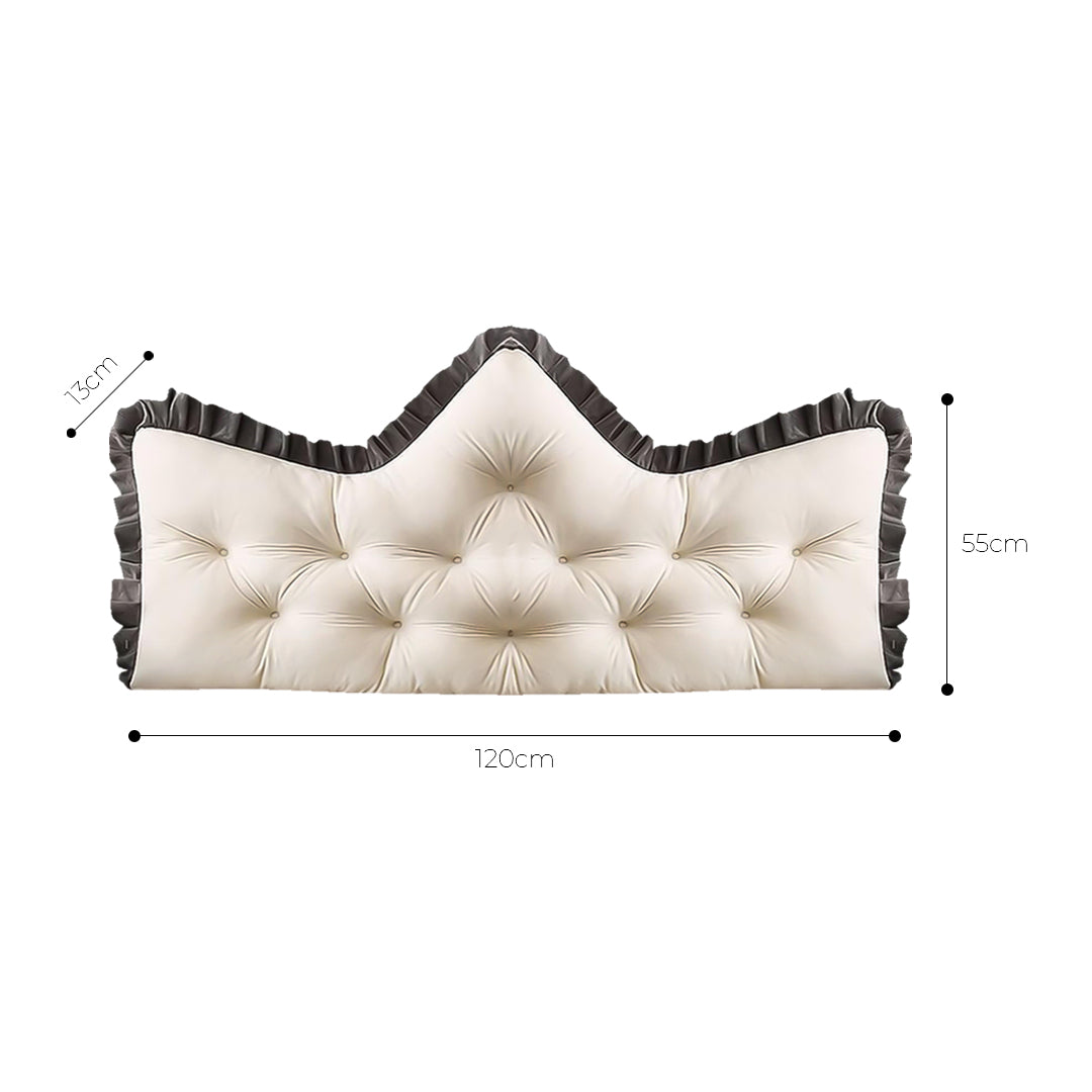 SOGA 120cm Crown Pillow Tufted Cream Headboard Cushion for Bed