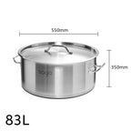 SOGA Stock Pot 83Lt Top Grade Thick Stainless Steel Stockpot 18/10