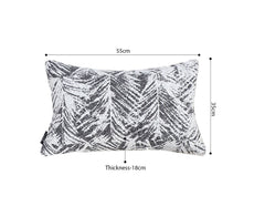 SOGA 35cm Modern Charcoal Palm Leaf Print Contemporary Throw Pillow