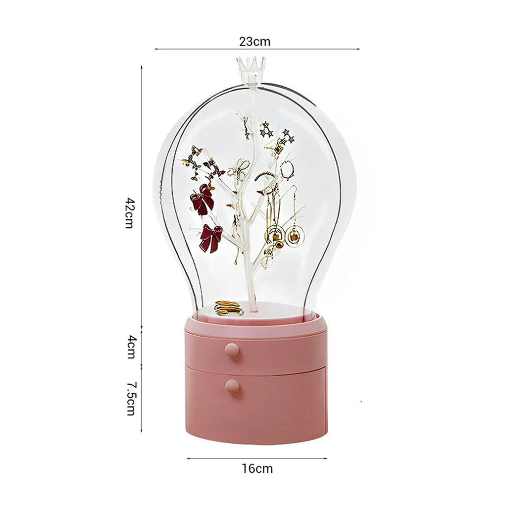 SOGA 2X Pink 360 Degree Rotating 2 Layered Jewelry Storage Box Waterproof Dustproof Accessories Organiser