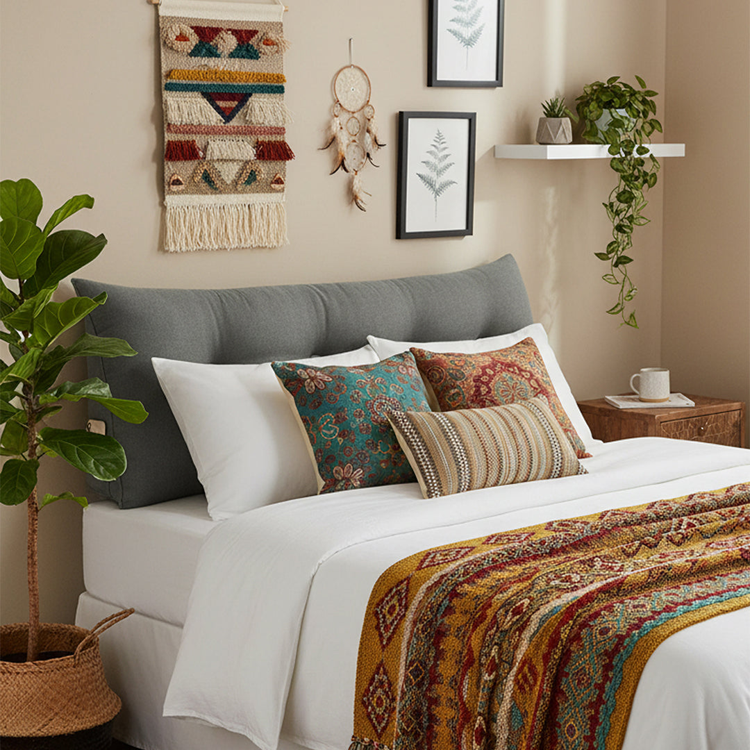 SOGA 120cm Grey Triangular Wedge Bed Pillow Headboard Backrest Bedside Tatami Cushion Home Decor