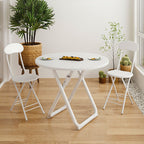 SOGA 80cm White Modern Minimalist Table with Sleek Surface Stylish and Functional Design
