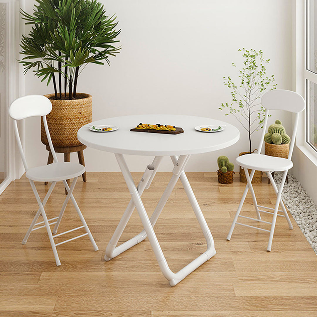 SOGA 80cm White Modern Minimalist Table with Sleek Surface Stylish and Functional Design